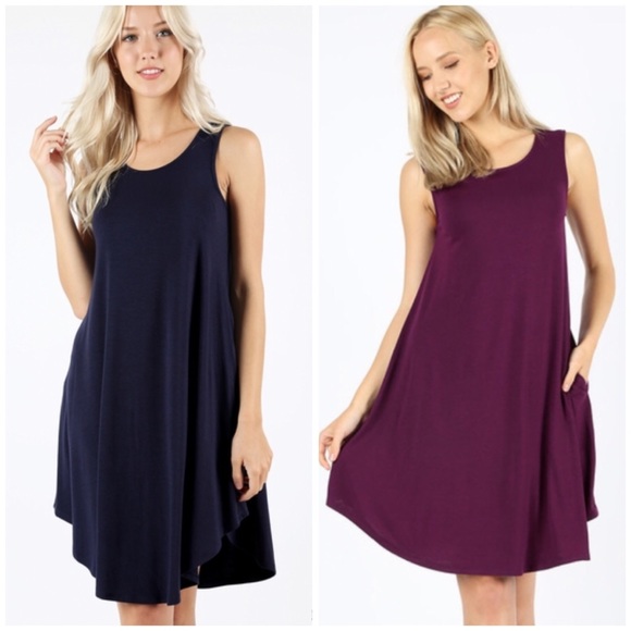 Dresses & Skirts - Navy Pocket Comfy Tank Dress